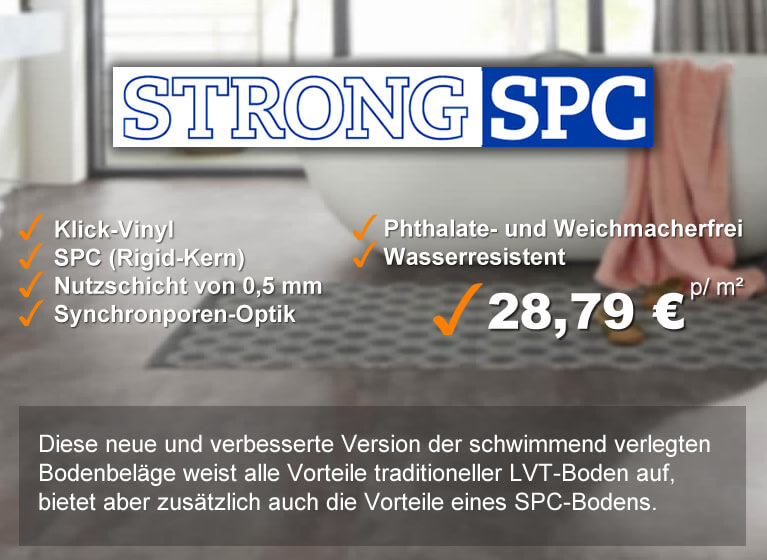 Strong SPC Structure Rigid-Klick-Vinyl 0,5mm Nutzschicht 28,79 Euro
