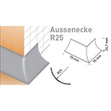 wgz59310001 Gerflor Profile/Schienen Grau Aussenecke R25