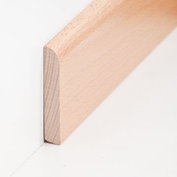 sbs5011601 Sdbrock Sockelleisten Massivholz Buche lackiert Massivholz Holz-Fussleiste, Oberkante abgerundet
