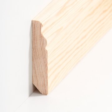 Sdbrock Sockelleisten Massivholz Kiefer natur lackiert Massivholz Holz-Fussleiste, Oberkante Profiliert sbs18801