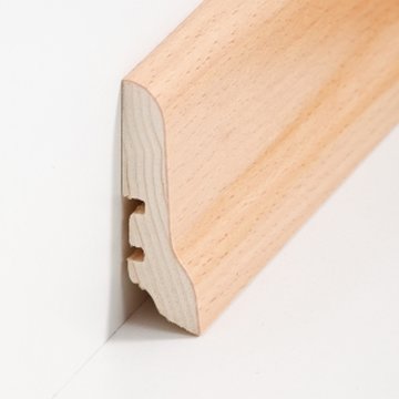 Sdbrock Sockelleisten Holzkern Buche lackiert Holz-Fussleiste, Holzkern mit Echtholz furniert sbs22602