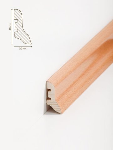 Sdbrock Sockelleisten Holzkern Buche gedmpft lackiert Holz-Fussleiste, Holzkern mit Echtholz furniert sbs22406