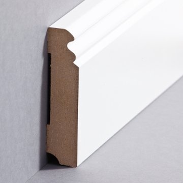 wsbs719096 Sdbrock Sockelleisten MDF Wei Fussleiste, MDF-Kern mit Folie ummantelt