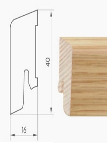 Weitzer Sockelleiste Parkettleiste Funierummantelt wei...