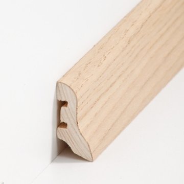 Muster: m-sbs22405 Sdbrock Sockelleisten Holzkern Holz-Fussleiste, Holzkern mit Echtholz furniert Ahorn lackiert