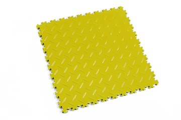 Profilor Industrie PVC Klick-Fliesen Yellow Diamant/Riffelblech Bodenbelag für Fitnessstudio/Werkstatt Lager und Garage