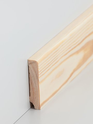 wsbs320.1360.1 Sdbrock Sockelleisten Massivholz Kiefer klar lakiert Massivholz Holz-Fussleiste, Oberkante rechteckig